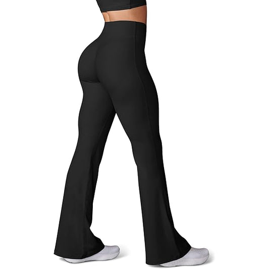 Wide Waistband Yoga Flare Pants – Comfort Meets Style